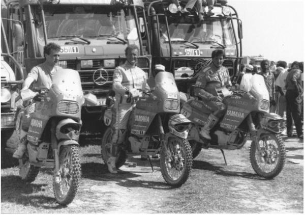 S. Peterhansel, JCO et T. Charbonnier - Dakar 1988